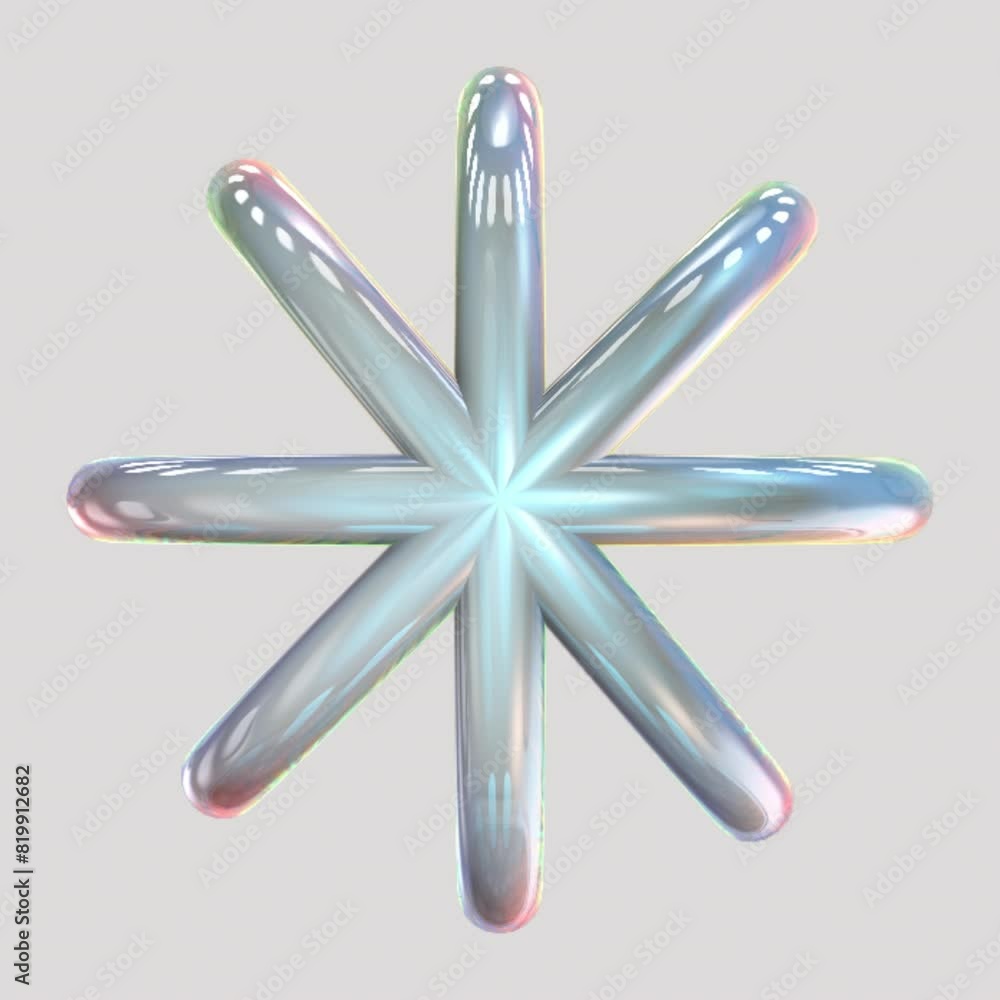 Abstract holographic crome textured animated 3d shape on alpha transparent background rotating. Seamless loop Abstract holographic crome textured animated 3d shape on alpha transparent background rotating. Seamless loop