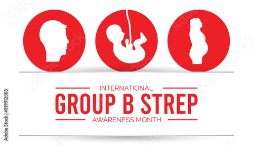 International Group B Strep Awareness Month observed every year in July. Template for background, banner, card, poster with text inscription.