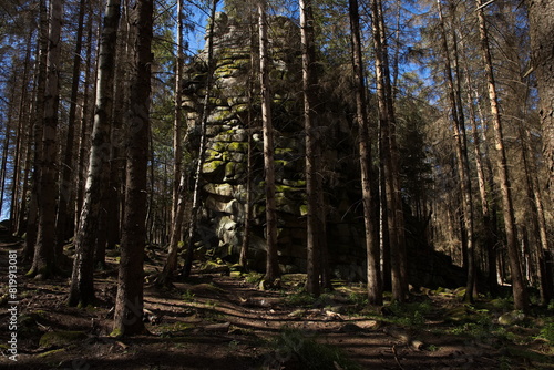 Rock formation Schnarcherklippen at Elend, Harz District, Saxony-Anhalt, Germany, Europe 