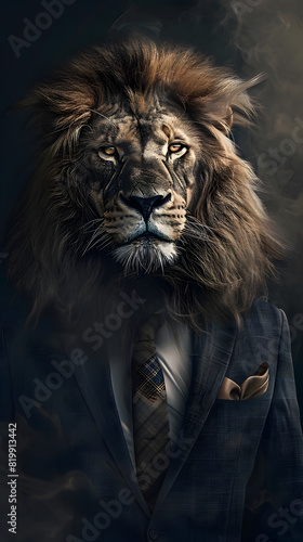 A lion in a business suit