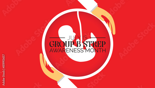 International Group B Strep Awareness Month observed every year in July. Template for background, banner, card, poster with text inscription.