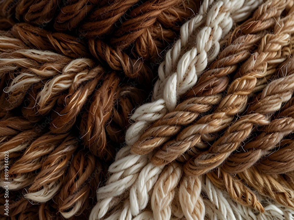 Textured wool, brown and white, natural texture, generative AI Textured wool, brown and white, natural texture, generative AI