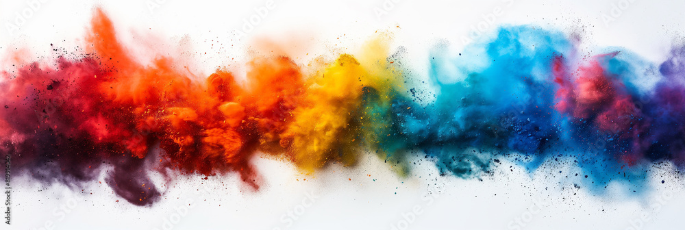 A colorful explosion of smoke and dust A colorful explosion of smoke and dust
