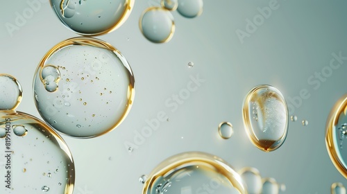 Oil bubbles collagen skin serum. concept skin care cosmetics.