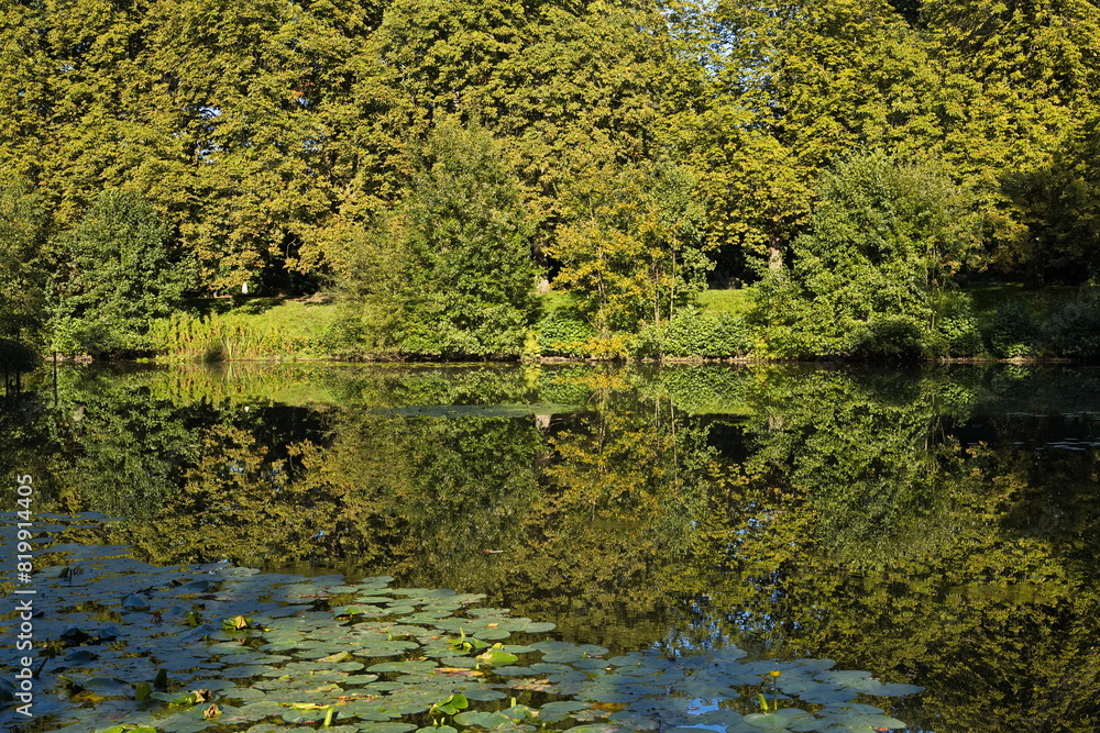 Pond in Ohlsdorf Cemetery in Hamburg, Europe
Pond in Ohlsdorf Cemetery in Hamburg, Europe