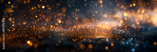 A blurry image of gold and black sparkles with a mood of mystery and intrigue