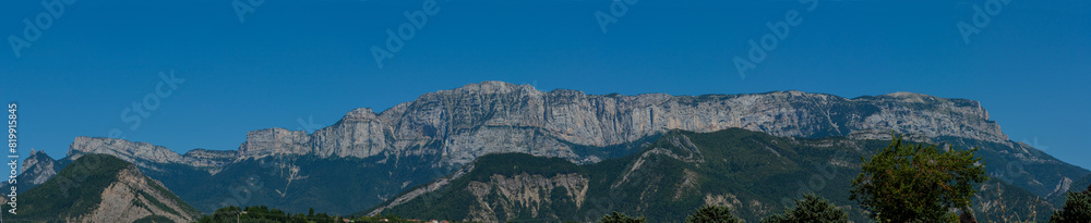 Panorama of mountain the Glandasse, the Drome region in France Panorama of mountain the Glandasse, the Drome region in France