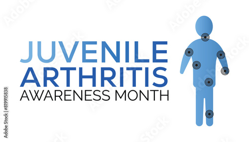 Juvenile Arthritis Awareness Month observed every year in July. Template for background, banner, card, poster with text inscription.