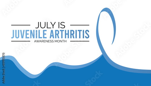 Juvenile Arthritis Awareness Month observed every year in July. Template for background, banner, card, poster with text inscription.