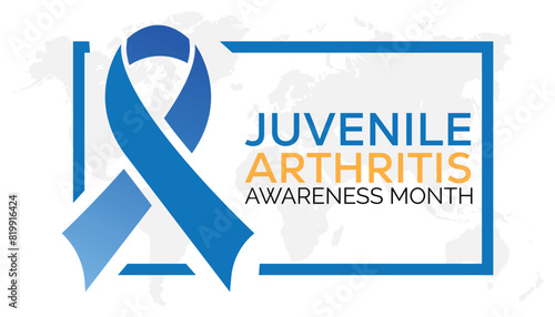 Juvenile Arthritis Awareness Month observed every year in July. Template for background, banner, card, poster with text inscription.