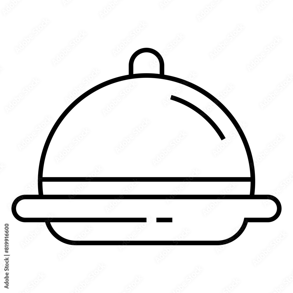 Waiter hand holding cloche serving plate icon for food apps and websites Waiter hand holding cloche serving plate icon for food apps and websites