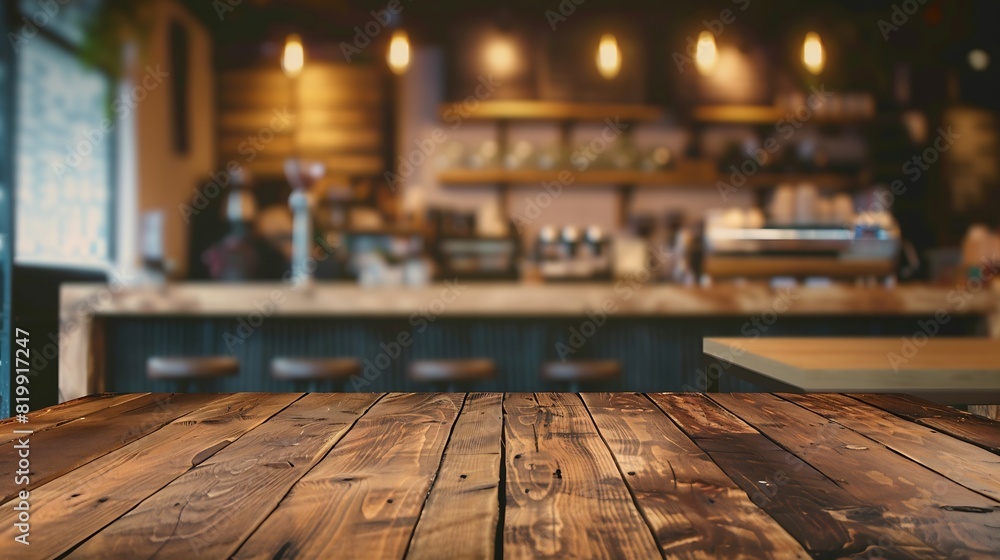 Wooden board empty table in front of blurred background Perspective brown wood over blur in coffee shop can be used for display or montage your productsMock up your productsVintage fi : Generative AI Wooden board empty table in front of blurred background Perspective brown wood over blur in coffee shop can be used for display or montage your productsMock up your productsVintage fi : Generative AI