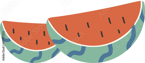 Watermelon slice illustration vector