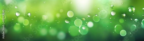 Wallpaper Mural Water drops on blur green background wide background Torontodigital.ca
