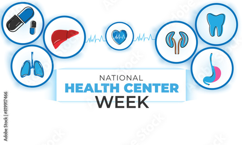 National Health Center Week. background, banner, card, poster, template. Vector illustration.