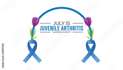 Juvenile Arthritis Awareness Month observed every year in July. Template for background, banner, card, poster with text inscription.