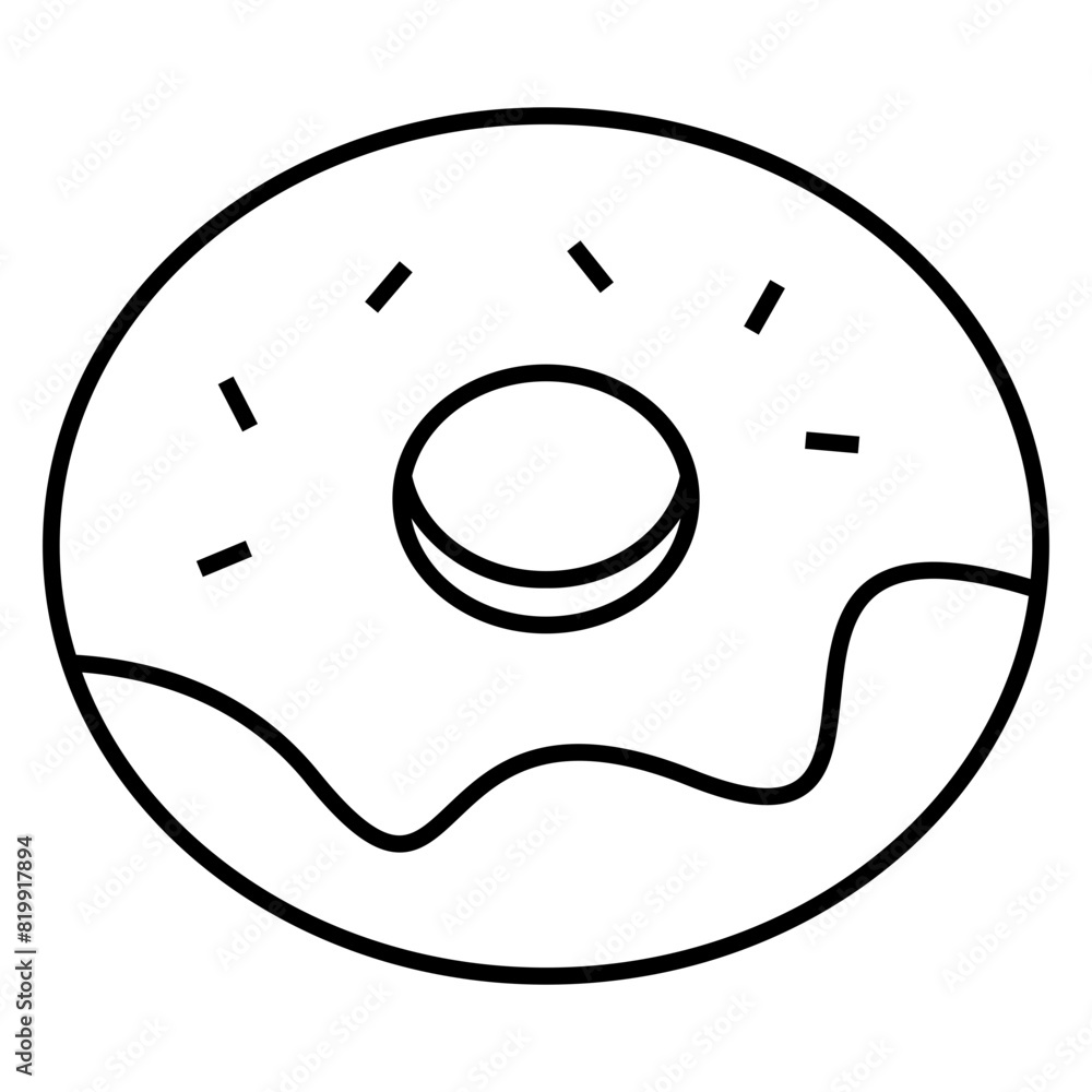 glazed cake with a hole vector icon glazed cake with a hole vector icon