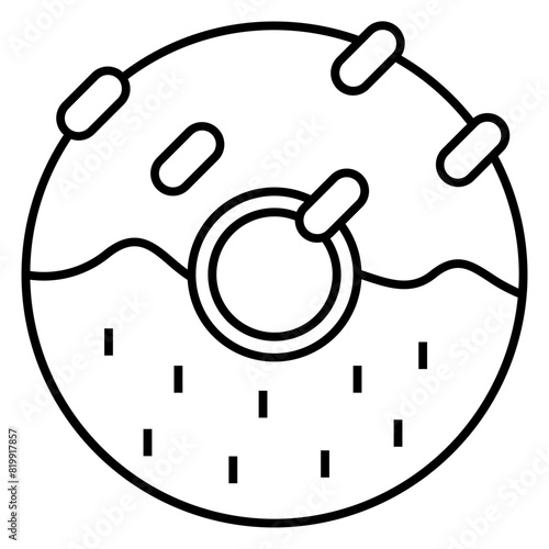 glazed cake with a hole vector icon