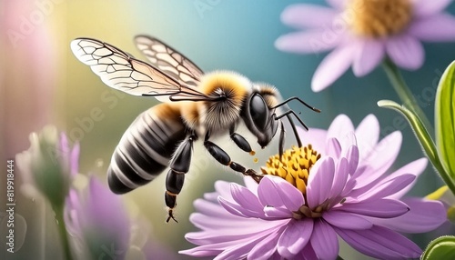 "Ultimate Pollinator: Stunning 8K Ultra HD Photo of Bee in Flight" 