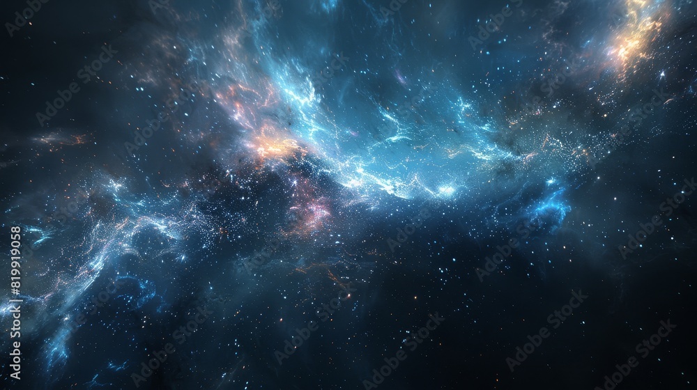 Fototapeta premium Generate an image featuring a futuristic starscape against a sleek black background