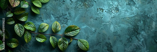 Detailed view of a leaf covered in water droplets photo