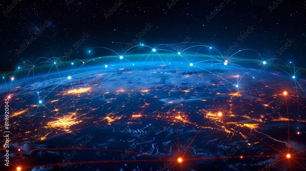 Generate an image illustrating global connectivity Generate an image illustrating global connectivity