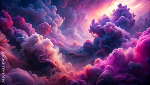 A dark purple and pink colored abstract background with smoke  fluid art style  digital painting with smooth curves
