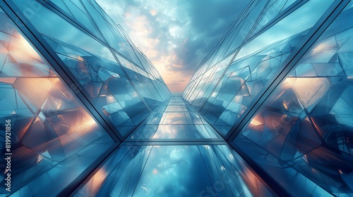 Sci-fi technology background image, Futuristic steel structures with sleek, angular designs Illustration image, photo