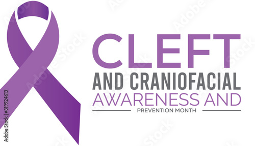 national cleft and craniofacial awareness and prevention month observed every year in July. Template for background, banner, card, poster with text inscription.