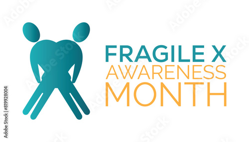 National Fragile X Awareness Month observed every year in July. Template for background, banner, card, poster with text inscription. photo