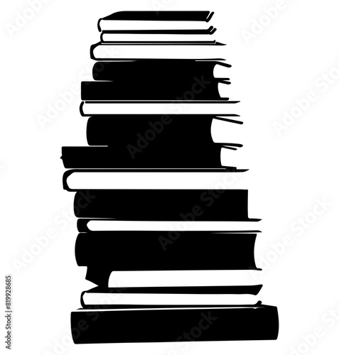 books stack silhouette, books stack icon vector illustration
