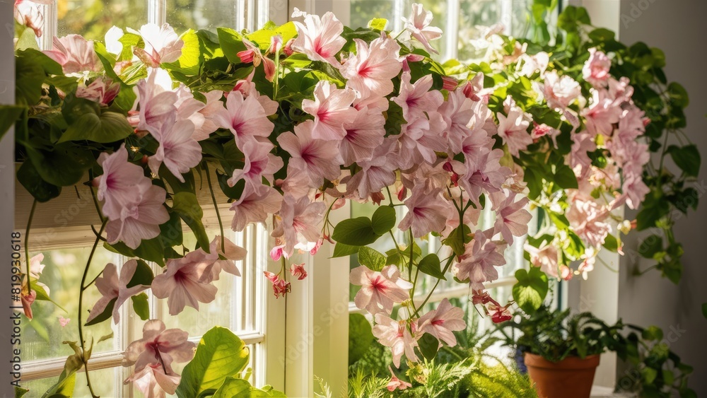 Fresh Spring Flowers by Sunlit Window