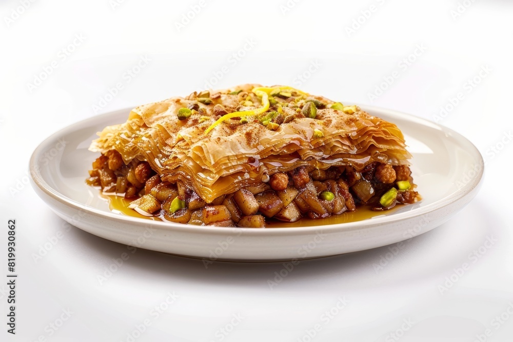 Mouthwatering Apple Baklava Dessert with Freshly Diced Apples Mouthwatering Apple Baklava Dessert with Freshly Diced Apples