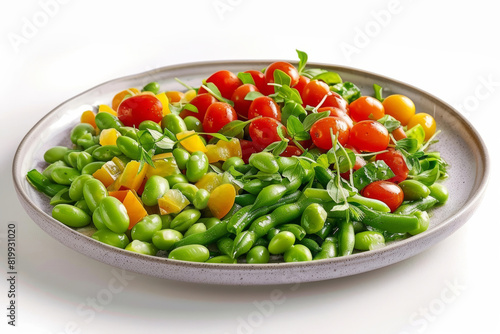 Nutritious Edamame and Cherry Tomato Salad with Extra-Virgin Olive Oil