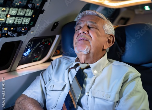 officier sleeping during work photo