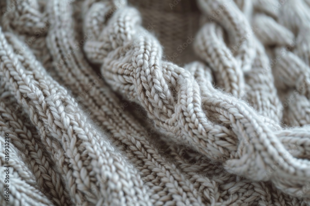 Intricate Handcrafted Cable Knit Sweater Detail Exemplifying Artisan Textile Craftsmanship