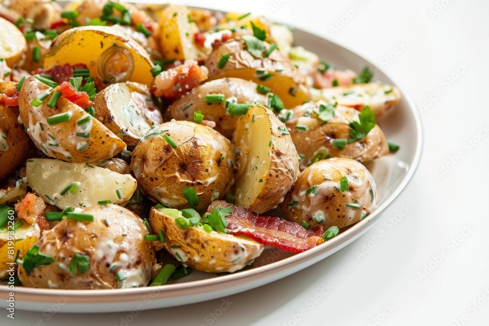 Tempting Bacon and Ranch Potato Salad with Crispy Bacon and Creamy Ranch Dressing Tempting Bacon and Ranch Potato Salad with Crispy Bacon and Creamy Ranch Dressing