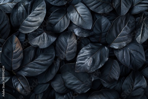 A close up of black leaves