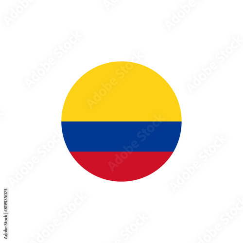 Round Colombia flag emblem vector illustration