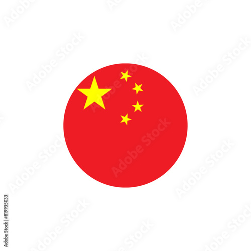 Round China flag emblem vector 