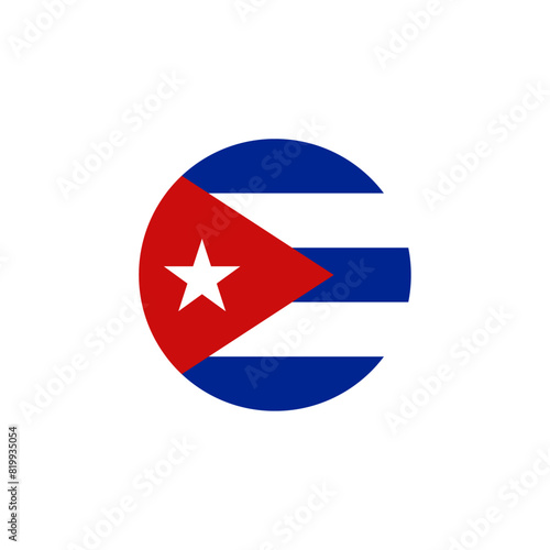 Round Cuba flag emblem vector illustration
