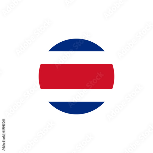 Round Costa Rica flag emblem vector 