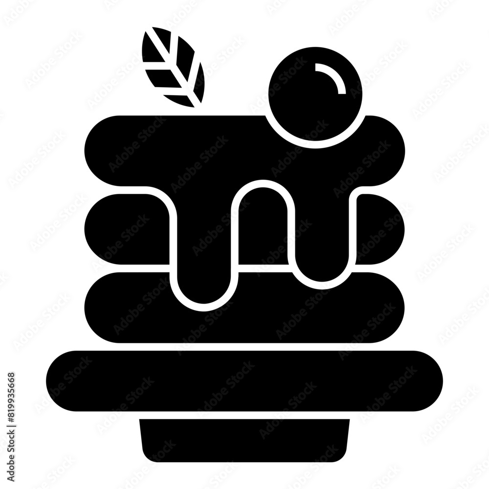 Breakfast pancakes with syrup and butter icon for food apps and websites Breakfast pancakes with syrup and butter icon for food apps and websites
