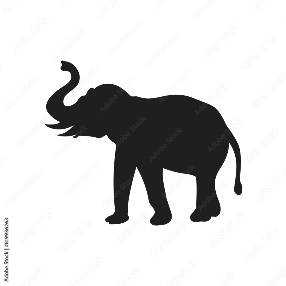 Elephant silhouette vector art white background Elephant silhouette vector art white background