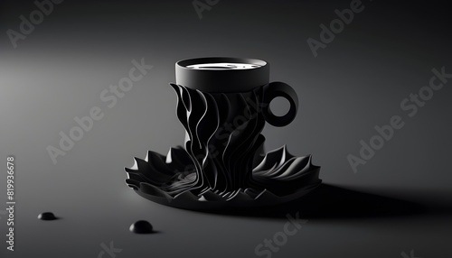 Meticulously Crafted Espresso Shot in Minimalist High Contrast Aesthetic Showcasing Sculptural Qualities of Coffee