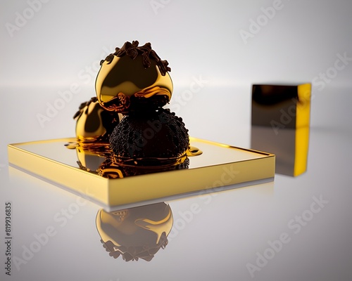 Decadent Chocolate Truffles Presented in a Refined Minimalist Japanese Inspired Arrangement