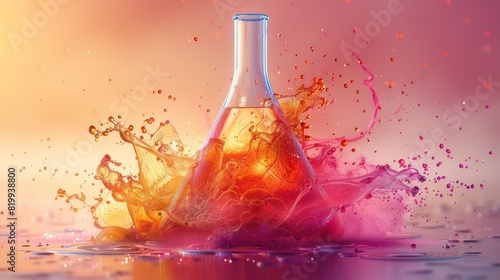 chemical conical flask wallpaper with vivid colors
 photo