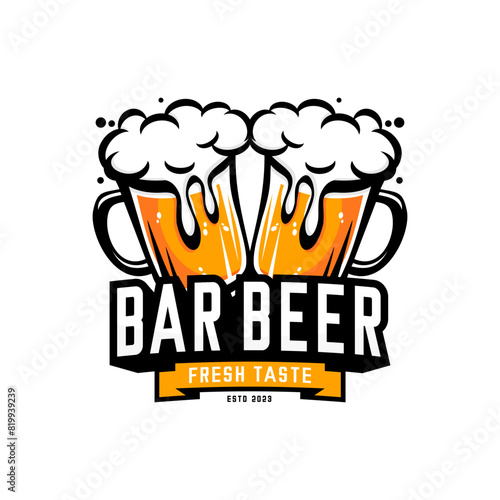 Two glasses of beers vector