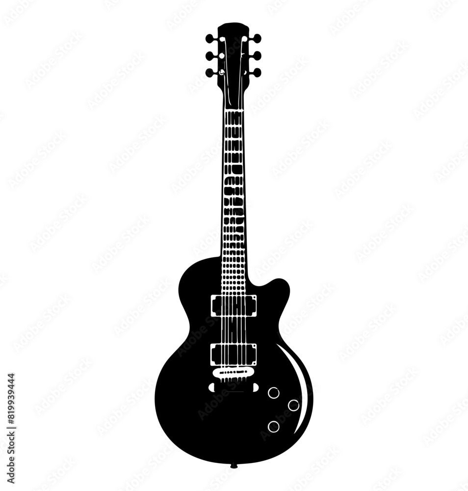 Naklejka premium electric guitar silhouette, electric guitar icon vector illustration