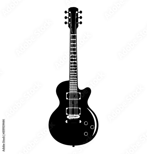 electric guitar silhouette, electric guitar icon vector illustration